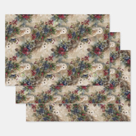 Hoja De Papel De Regalo Búho Floral Encantador