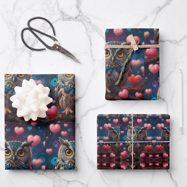 Hoja De Papel De Regalo Búho siempre te ama (Anverso)