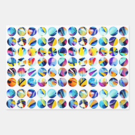 Hoja De Papel De Regalo Bunte Kreise auf weißem Hintergrund