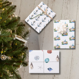 Hoja De Papel De Regalo Buque de crucero náutico, anclaje y cascos