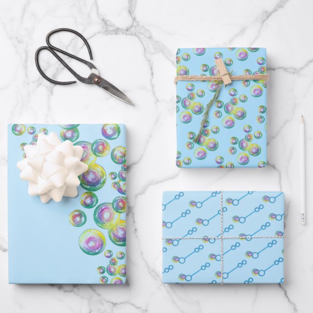 Hoja De Papel De Regalo Burbujas con jabón iris irlandés (Anverso)