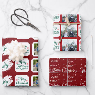 Hoja De Papel De Regalo Burgundy Christmas Elegant Star Pattern 