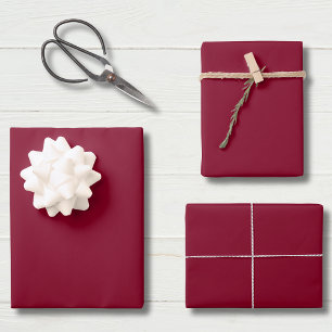 Hoja De Papel De Regalo Burgundy Color Sólido   Clásico   Elegante   Moder