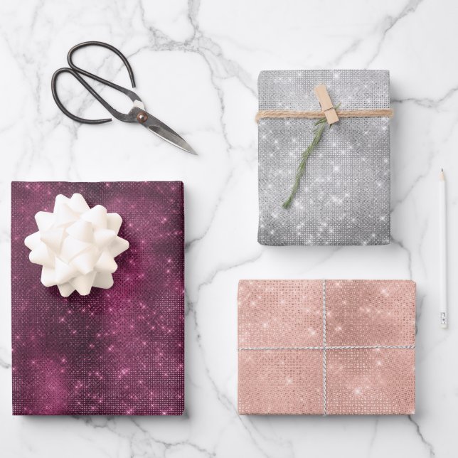 Hoja De Papel De Regalo Burgundy Sparkle (Anverso)