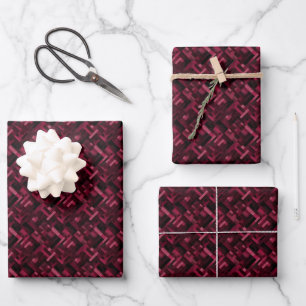 Hoja De Papel De Regalo Burgundy y negro abstracto