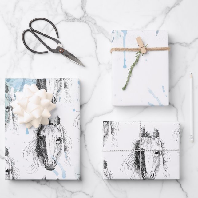 Hoja De Papel De Regalo Caballo (Anverso)