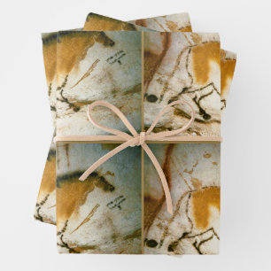 Hoja De Papel De Regalo Caballo Chino,Pinturas Rupestres de la Cueva de La