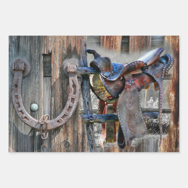 Hoja De Papel De Regalo Caballo de caballo herradura ruso occidental (Anverso)