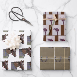 Hoja De Papel De Regalo caballo de la cacería, tachuela, zapato de caballo