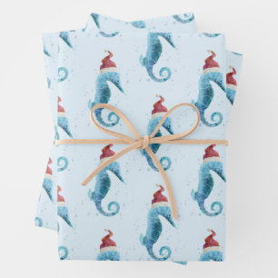 Hoja De Papel De Regalo Caballo marino náutico