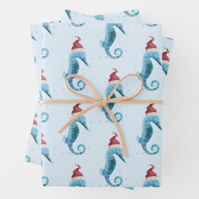 Hoja De Papel De Regalo Caballo marino náutico (In situ)