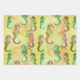 Hoja De Papel De Regalo Caballos de mar, Taffi Op Art & Cardiff Sampler