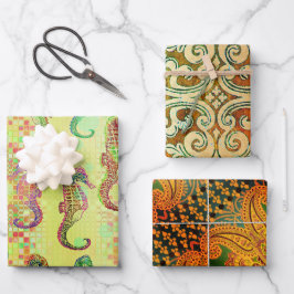 Hoja De Papel De Regalo Caballos de mar, Woodbury y Cardiff Sampler