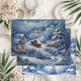 Hoja De Papel De Regalo Cabaña de invierno de toile francesa grabada vinta