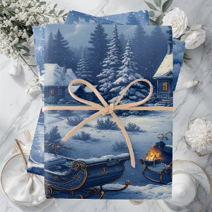 Hoja De Papel De Regalo Cabaña francesa vintage grabada Toile cubierta de 