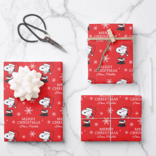 Hoja De Papel De Regalo Cacahuetes Snoopy Santa Claus