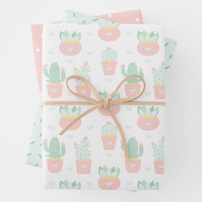 Hoja De Papel De Regalo Cactus Succulent Wild Theme Party (In situ)