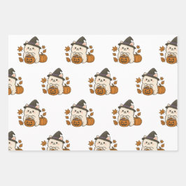 Hoja De Papel De Regalo Cadeaupapier Set Halloween / Pomeranian