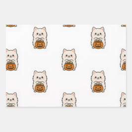 Hoja De Papel De Regalo Cadeaupapier Set Halloween / Pomeranian