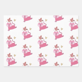 Hoja De Papel De Regalo Cadeaupapier Vellen Set poesjes