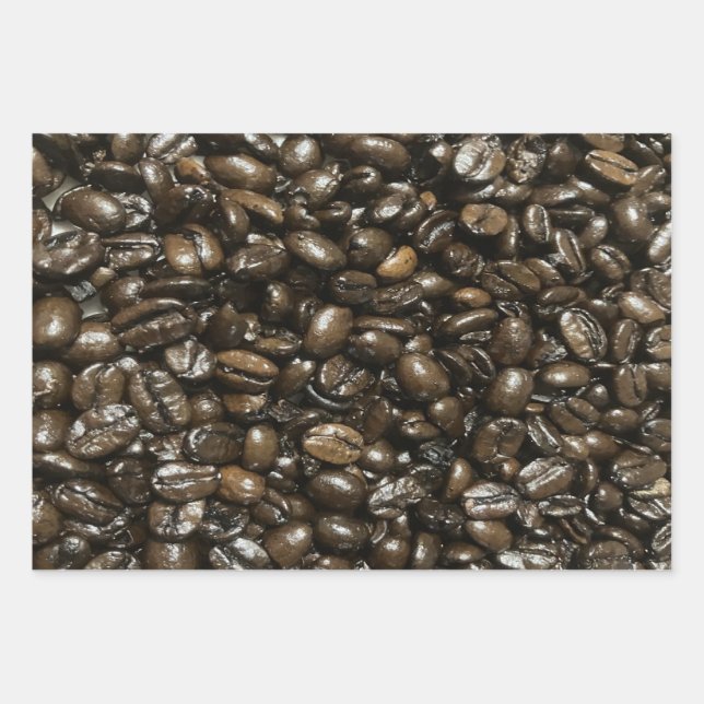 Hoja De Papel De Regalo Café frijol (Anverso)