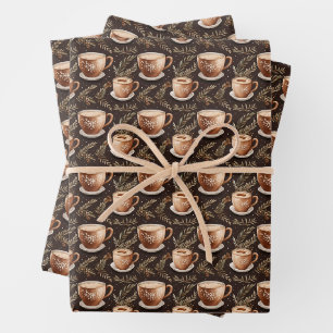Hoja De Papel De Regalo Cafés en marrón oscuro