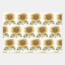 Hoja De Papel De Regalo Caída caprichosa, girasoles, ranas, bruja gata,