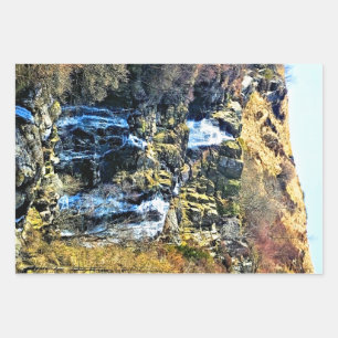 HOJA DE PAPEL DE REGALO CAÍDA DE AGUA