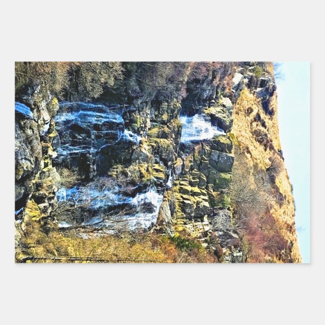 HOJA DE PAPEL DE REGALO CAÍDA DE AGUA (Anverso)