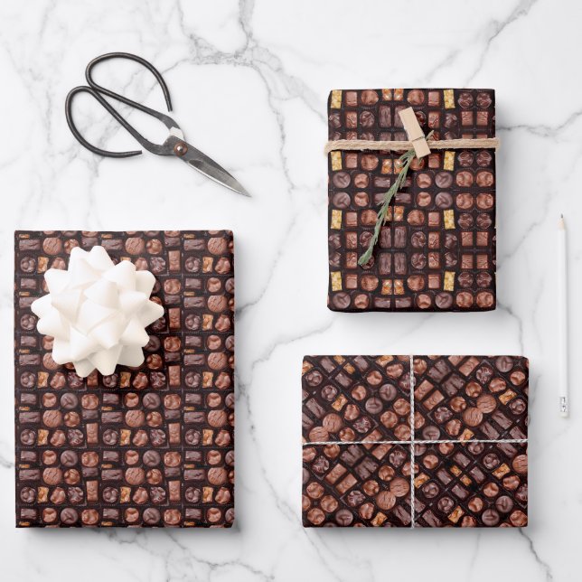 Hoja De Papel De Regalo Caja de chocolate con regalo (Anverso)