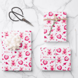 Hoja De Papel De Regalo Caja de El día de San Valentín de chocolate Oso de