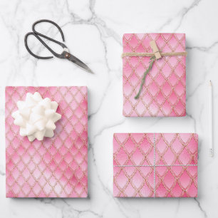 Hoja De Papel De Regalo Cajas de dragón rosa brillante