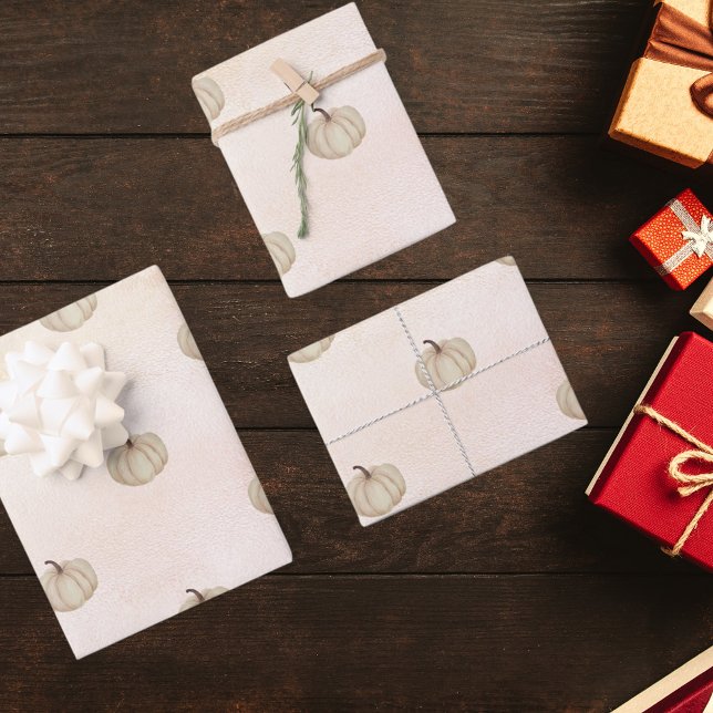 Hoja De Papel De Regalo Calabaza crema rosa dorado otoño rosa (Subido por el creador)