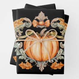 Hoja De Papel De Regalo Calabaza de otoño elegante