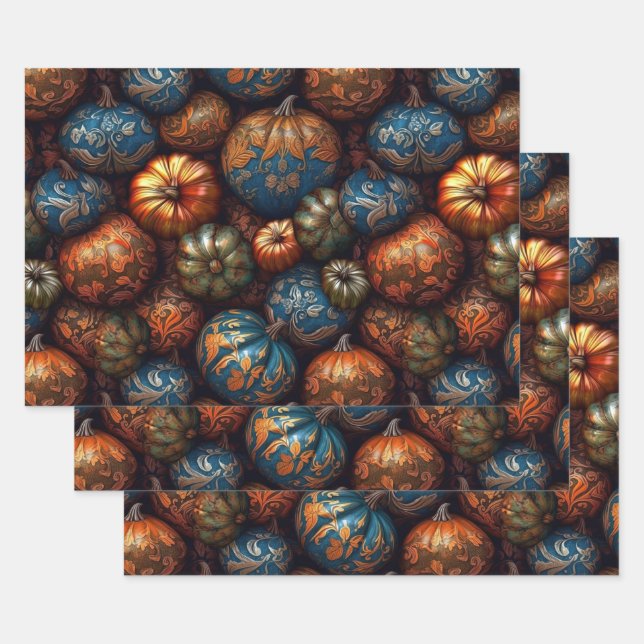 Hoja De Papel De Regalo Calabaza filigrí (Set)