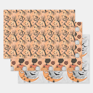 Hoja De Papel De Regalo Calabaza gótica vintage 31 de octubre Halloween