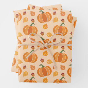 Hoja De Papel De Regalo Calabaza, maíz y hoja