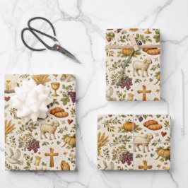 Hoja De Papel De Regalo Calabazas naranjas cristianas cosecha Día de Acció
