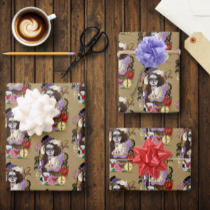 Hoja De Papel De Regalo Calavera de azúcar de Steampunk