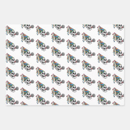 Hoja De Papel De Regalo Calavera Fiesta colorida