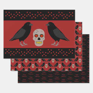 Hoja De Papel De Regalo Calavera gótica y guardián arroja Personalizado de
