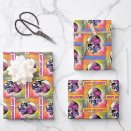 Hoja De Papel De Regalo Calavera pintada. Personalizada