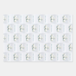 Hoja De Papel De Regalo Calaveras en la nieve. Feliz Navidad