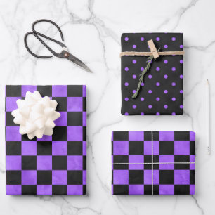 Hoja De Papel De Regalo Calaveras Moradas y Serie de Diseño 8 de Girasoles