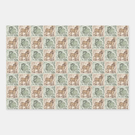 Hoja De Papel De Regalo Caldera del burro de las ovejas impresas en bloque