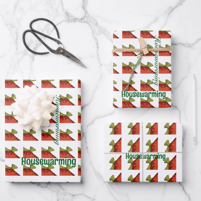 Hoja De Papel De Regalo Calentamiento de viviendas (Anverso)