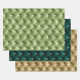 Hoja De Papel De Regalo Cálido Sage suave Verde Feminación Faux Velvet