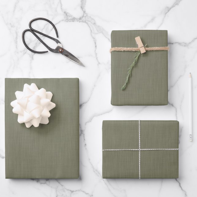 Hoja De Papel De Regalo Calm & simple olive green textured background  (Anverso)