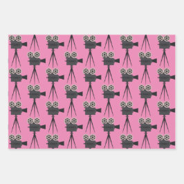 Hoja De Papel De Regalo Cámara de película retro