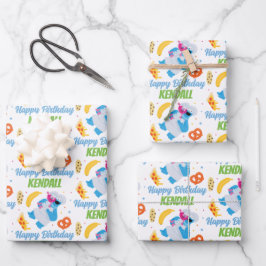 Hoja De Papel De Regalo Camión de comida de monstruo de galleta de Plaza S